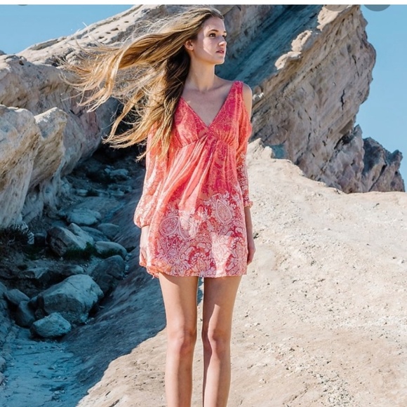 Free People Penny Lover Cold Shoulder Dress sz XS - Picture 8 of 10